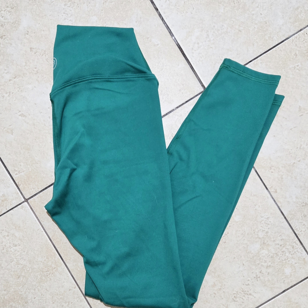 Vibrant Greenish Teal Performance Leggings with Tapered Design Small NWOT